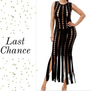 Cut Out Fringe Dress